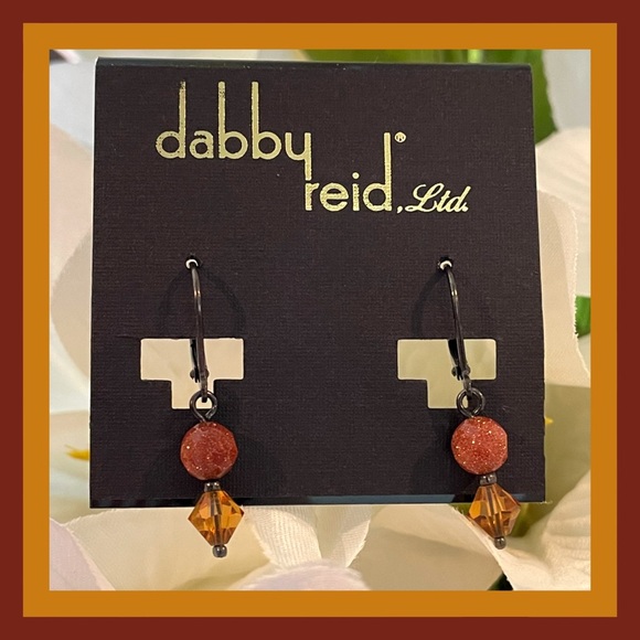 DABBY REID Jewelry - DABBY REID PIERCED DROP AMBER EARRINGS